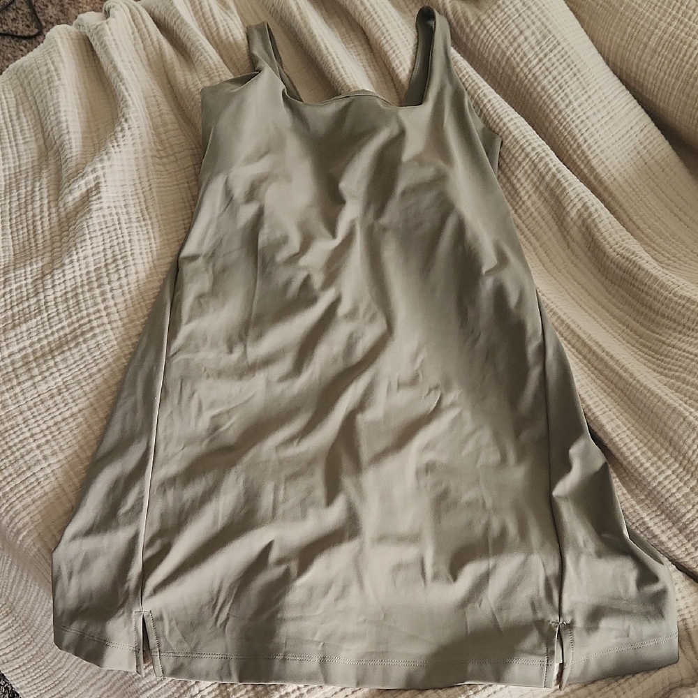 Stylish Olive Green Sleeveless Dress